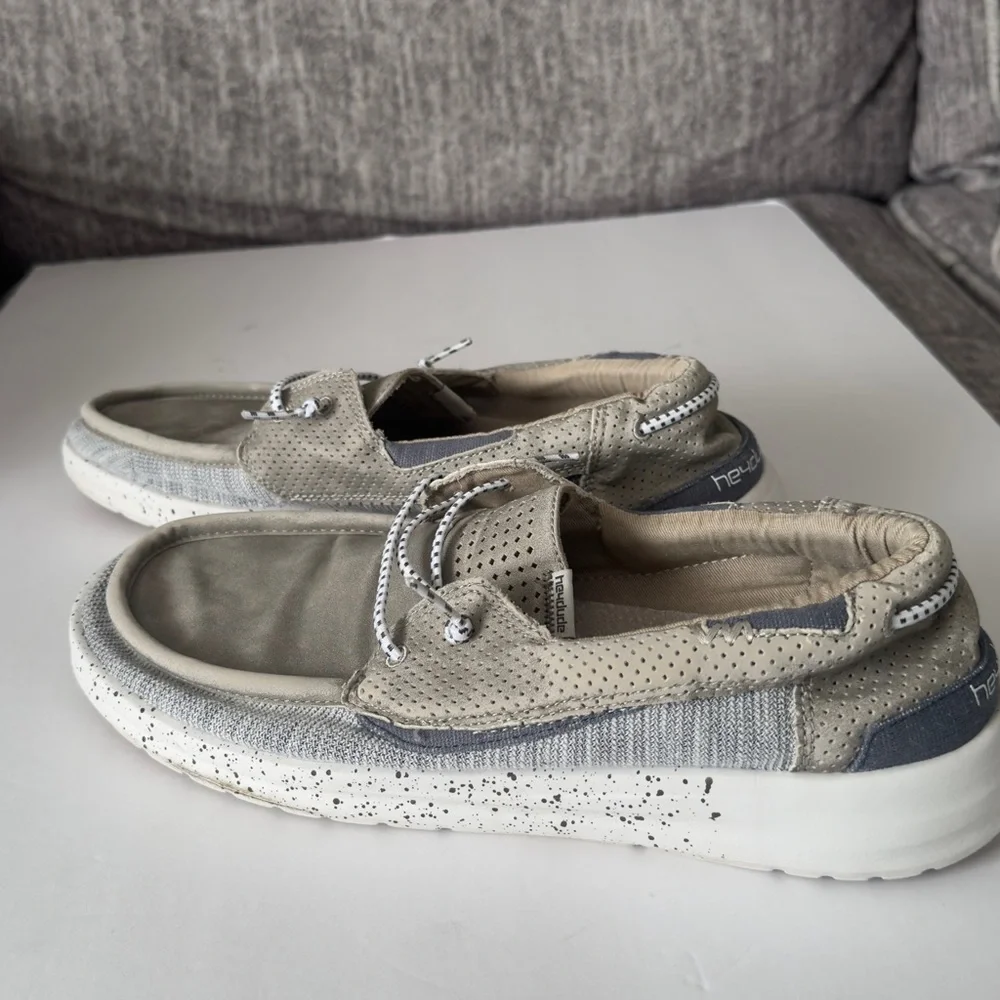 Hey Dude Gray and White Men’s‎ Loafers Sz 11